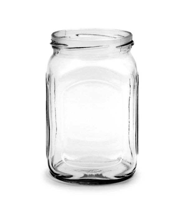 Glass jar 0.67l TO82 screw